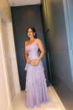 Gorgeous Fashion A Line Sweetheart Lilac Lace Long Prom Dress Party Formal Gowns HZ0311
