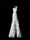 Princess Wedding Dresses Mermaid One Shoulder White Satin Floral Long Brides Dress Fitted Bridal Gown HZ0311