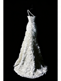 Princess Wedding Dresses Mermaid One Shoulder White Satin Floral Long Brides Dress Fitted Bridal Gown HZ0311