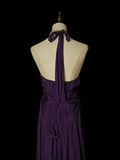 Simple A Line V Neck Purple Senior 80s Prom Dresses High School Long Formal Dress HZ0311
