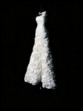 Princess Wedding Dresses Mermaid One Shoulder White Satin Floral Long Brides Dress Fitted Bridal Gown HZ0311
