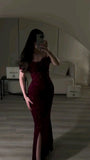 Shinning Mermaid Off The Shoulder Burgundy Sequins For Women Party Dresses Long Formal Prom Dresses 22th Birthday Gown HZ0311