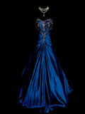 Vintage Ball Gown Sweethart Royal Blue With Beads College Formal Outfit Long Prom Graduation Dresses For Teens HZ0311