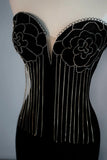 Modest Mermaid Sweetheart Black Velvet College Formal Outfit Prom Graduation Dresses For Teens HZ0311