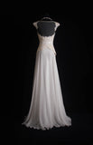 Retro A Line Scoop White Chiffon Long Prom Dresses Inspo 18th Birthday Outfits Formal Dress HZ0311