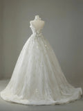 Classic Ball Gown High Neck Wedding Dresses Crystal Beading Sequin White Brides Dress Summer Bridal Gowns HZ0311