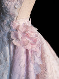 Modest Ball Gown Halter Pink Open Backs With Flowers College Formal Outfit Long Prom Inspo Graduation Dresses HZ0311