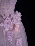 Modest Ball Gown Strapless Lilac Tulle Long Formal Evening Dress Gowns Formal Prom Dresses HZ0311