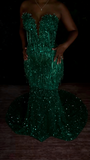 Classy Mermaid Sweetheart Silver Gray Sequins Prom Dresses Party Dress Long Evening Dresses HZ0311
