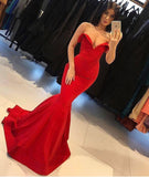 Elegant Mermaid Sweetheart Red Evening Dress Women Party Long Formal Prom Dress 16 Birthday Gown Women Ladies Dresses HZ0311