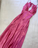 Modest Mermaid Spaghetti Strap Grape Lace Backless Satin Evening Dresses High School Teens Senior Night Dance Prom Outfits HZ0311