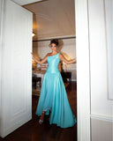 Classy Prom Dresses Inspiration Sheath One Shoulder Blue Satin Long Semi Formal Dance Grad Prom Dress For Teens High Schools HZ0311