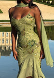 Sexy Prom Dresses Impress High Low Spaghetti Straps Sage Green Chiffon With Beads Semi Formal Graduation Party Dress For Teens High Schools HZ0311