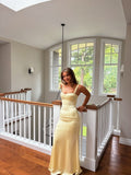 Elegant Mermaid Sweetheart Yellow Winter Long Formal Ideas Prom Evening Dress Dinner Outfits Party Gowns For Women HZ0311