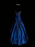 Vintage Ball Gown Sweethart Royal Blue With Beads College Formal Outfit Long Prom Graduation Dresses For Teens HZ0311