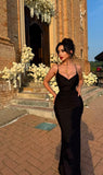 Modest Senior Prom Dresses High Schools Inspiration Mermaid Spaghetti Straps Black Semi Formal Grad Long Evening Gowns For Teens HZ0311