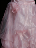 Vintage Ball Gown Strapless Light Pink 1980s College Formal Outfit Prom Graduation Dresses For Teens HZ0311