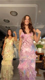 Unique Mermaid Spaghetti Straps Chiffon Prom Dresses Formal Long Evening Party Gowns Vestidos De Dia HZ0311