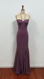 Modest Mermaid Halter Dusty Grape Long Prom Dresses Inspiration Evening Gowns For Women Formal Party Dress HZ0311
