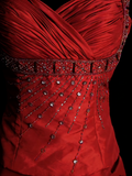 Classy Mermaid Sweetheart Red Satin Long Senior Prom dresses High School Formal Dresses HZ0311