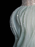 Sparkly A line Sweetheart Mint Green Sequins Long Prom Dress Fashion Aesthetic High School Formal Dresses Party Outfits Prom Gown HZ0311