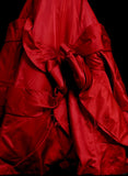 Retro Ball Gown Strapless Red 60s Prom Dresses Fashion Evening Gowns Long Formal Party Dress HZ0311