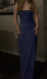 Elegant Mermaid Spaghetti Strap Royal Blue Sequined Bodycon Evening Women Party Dresses Long Formal Prom Dress 16 Birthday Gown HZ0311