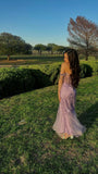 Mermaid Marine Ball Dresses Floor Length Formal Gowns Off The Shoulder Lilac Lace Prom Dresses Evening Dress HZ0311