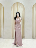 Sexy Special Occasion Dress Mermaid Sweetheart Pink Prom Dresses With Slit Party Dress Evening Dresses HZ0311