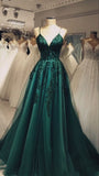 Chic A line Green Mother of Bride/ Groom Dress Simple Lace Appliques Evening Formal Gowns Prom Dresses HZ0311