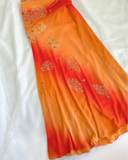 Orange Ombre Straps Two Pieces Sheath Chiffon Long Party Dresses, HZ0427