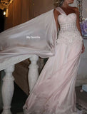 Exquisite Mermaid One Shoulder Pink Chiffon With Silver Beaded Prom Dresses Long Party Dress 18th Birthday Outfits Prom Gown HZ0311
