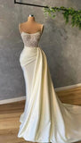 Ivory prom dress with pearl Prom Dresses Formal Evening Dresses HZ0311
