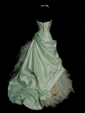Vintage Ball Gown Strapless Sage Green 1980s College Formal Outfit Prom Graduation Dresses For Teens HZ0311