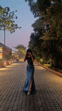 Sexy Mermaid Off The Shoulder Satin Blue Prom Dresses For Teens Formal Dress Party Outfits Prom Gowns HZ0311