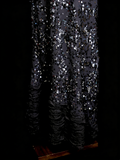 Vintage Fashion Night Aesthetic Mermaid Spaghetti Straps 80s 70s 90s Silver Grey Sequin College Formal Outfit Long Prom Graduation Dresses HZ0311