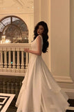 Gorgeous A Line Square Neckline Sleeveless White Date Night Dress Prom Dresses Birthday Outfits HZ0311