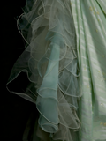 Vintage Ball Gown Strapless Sage Green 1980s College Formal Outfit Prom Graduation Dresses For Teens HZ0311