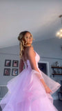 Ball Gown Light Pink Layered Tulle Stunning Prom Dress Birthday Gowns HZ0311