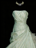 Vintage Ball Gown Strapless Sage Green 1980s College Formal Outfit Prom Graduation Dresses For Teens HZ0311