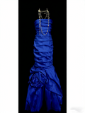 Modest Night Aesthetic Mermaid Strapless Royal Blue College Formal Outfit Long Prom Graduation Dresses For Teens HZ0311