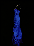 Modest Night Aesthetic Mermaid Strapless Royal Blue College Formal Outfit Long Prom Graduation Dresses For Teens HZ0311