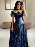 Customized Special Occasion Dress Navy Blue Prom Dresses Luxury Dress Sharon Happy Evening Dresses HZ0311