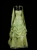 Vintage Night Aesthetic Ball Gown Strapless Sage Green 90s 80s College Formal Outfit Long Prom Graduation Dresses For Teens HZ0311