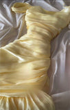 Sexy Mermaid Yellow Long Prom Dresses Inspiration Party Dress Senior Graduation Dress HZ0311