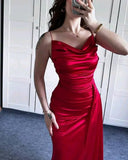 Modest Senior Prom Dresses High Schools Inspiration Mermaid Spaghetti Straps Red Semi Formal Grad Long Prom Dress For Teens HZ0311