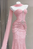 Blue Mermaid Prom Dress Aesthetic Sweetheart Tulle Long Formal Evening Dresses HZ0311