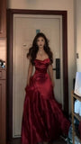 Classy Burgundy Dress Formal Mermaid Prom Outfit Weddings Long Party Dress HZ0311