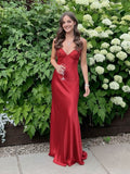 Blue Mermaid V-neck Beaded Back Tie Long Prom Dress Party Dresses For Women HZ0311