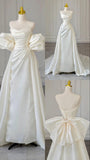 Retro 1960s Wedding Dresses for Bride Mermaid Strapless With Ruched Satin Petite/Plus Size Bridal Gowns Spring Summer Wedding HZ0311